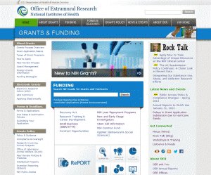 Screenshot of grants.nih.gov home page