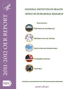 Image of the cover of the 2012 OER Report - http://grants.nih.gov/grants/oer_annual_reports.htm