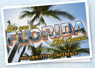 Postcard reading "see you in Florida - 18th annual HHS SBIR/STTR conference"