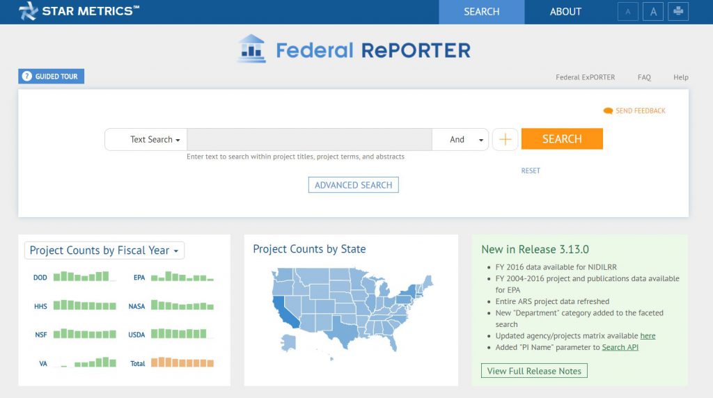 Screenshot of Federal Reporter homepage