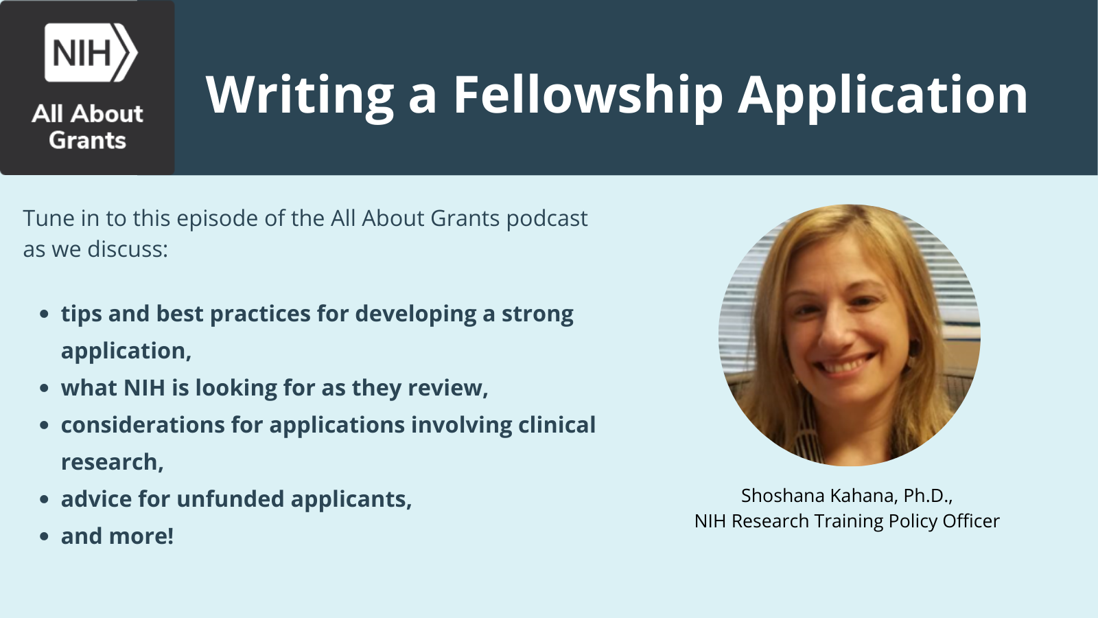 New “All About Grants” Podcast On Writing A Fellowship Application ...