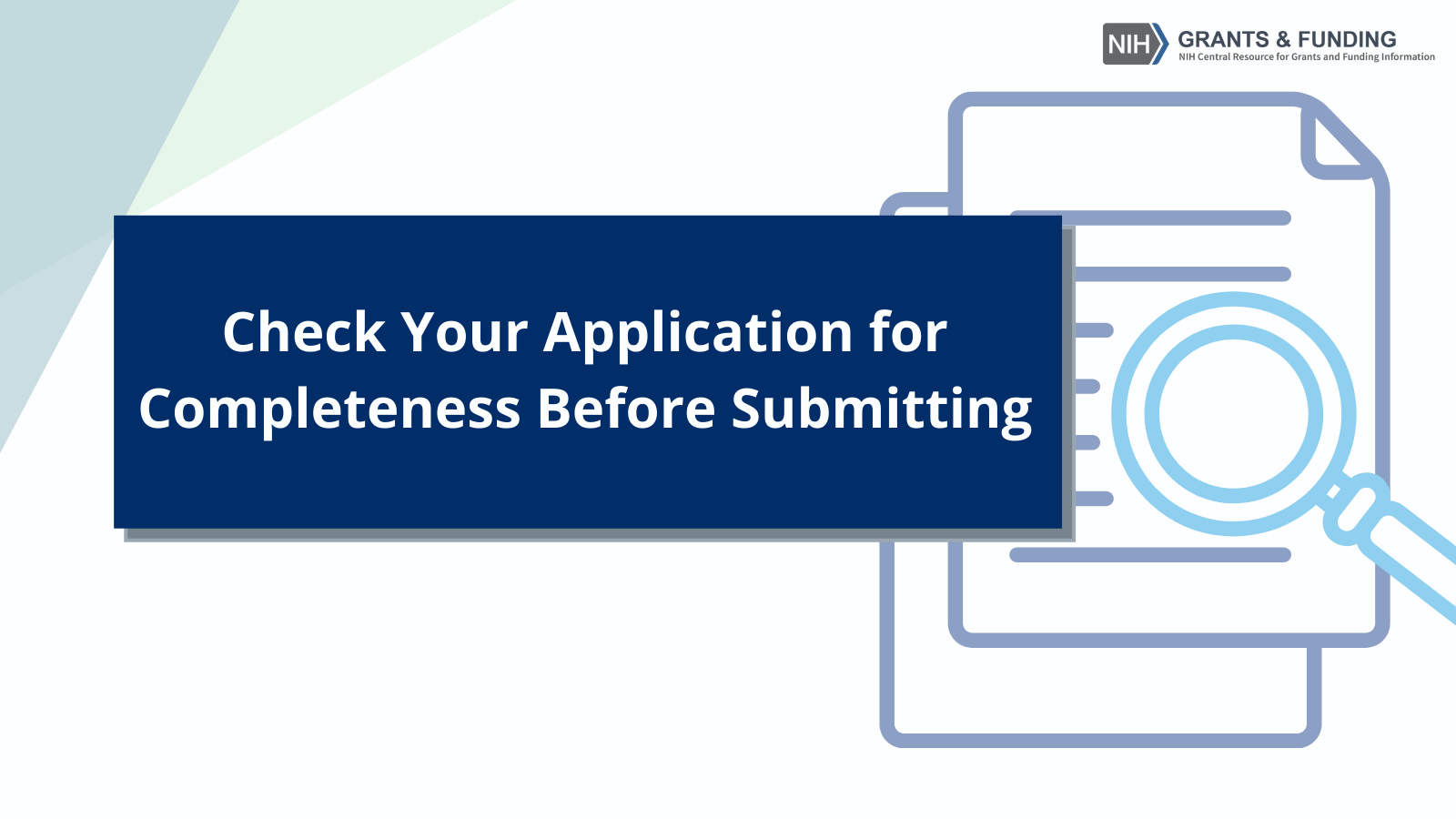 Check Your Application for Completeness Before Submitting – NIH ...