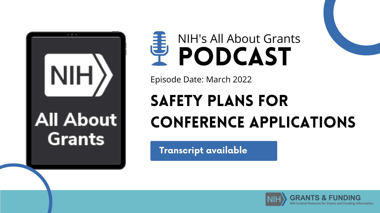 All About Grants Podcast Safety Plans for Conference Applications